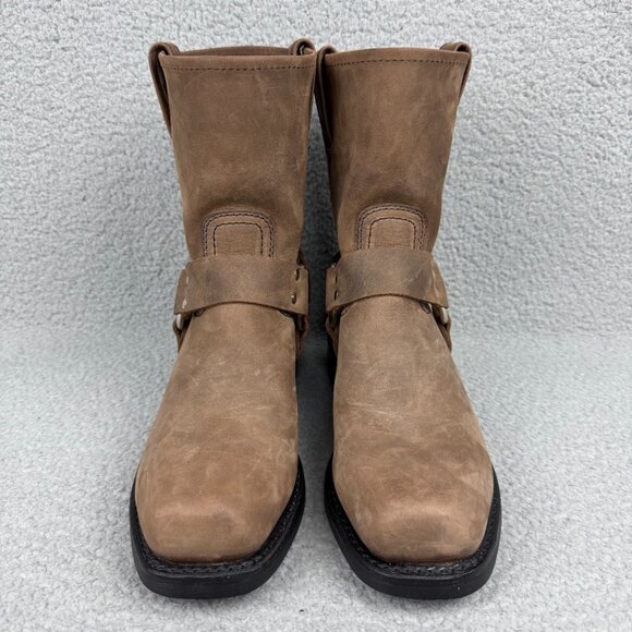 Frye Boots Men 9 Shoe Brown Harness 8R Engineer Leather 87400 Motorcycle Biker 1 - Picture 4 of 11
